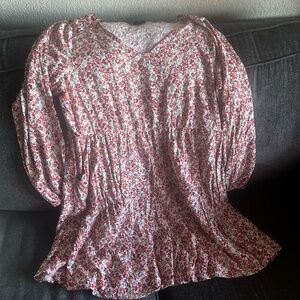 Torrid Floral 3/4 Sleeve Skater Dresss